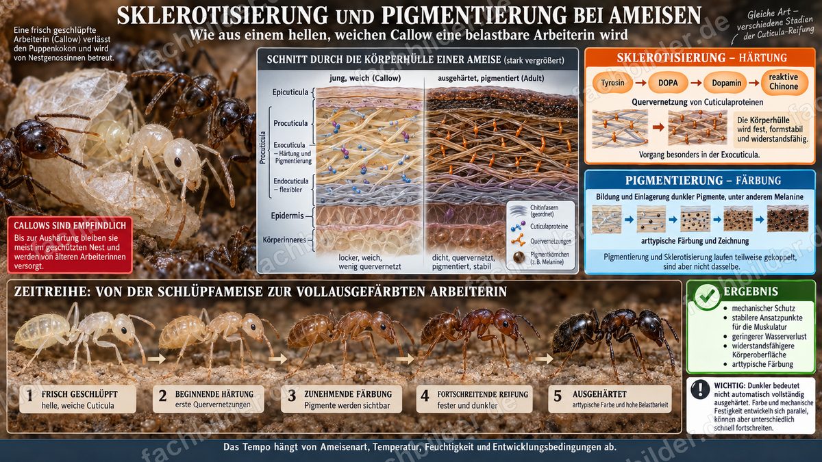 Sklerotisierung und Pigmentierung bei Ameisen