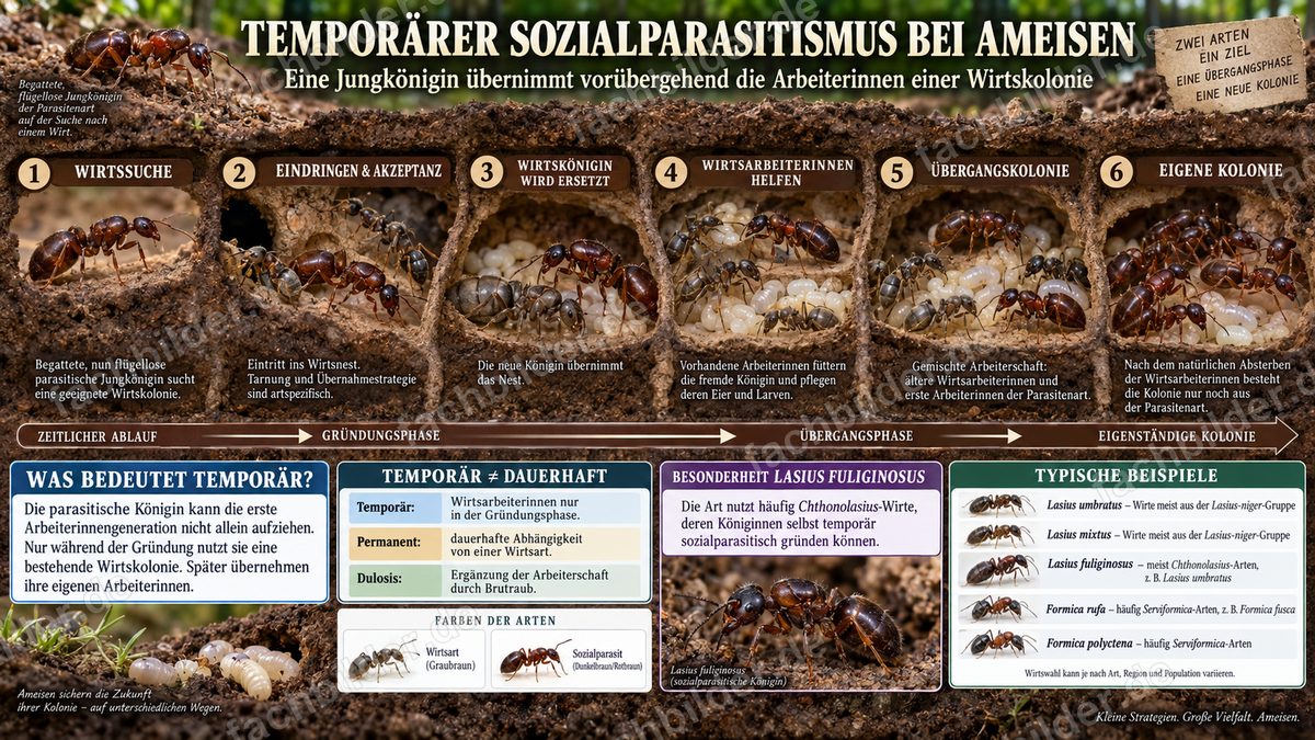 Temporärer Sozialparasitismus bei Ameisen