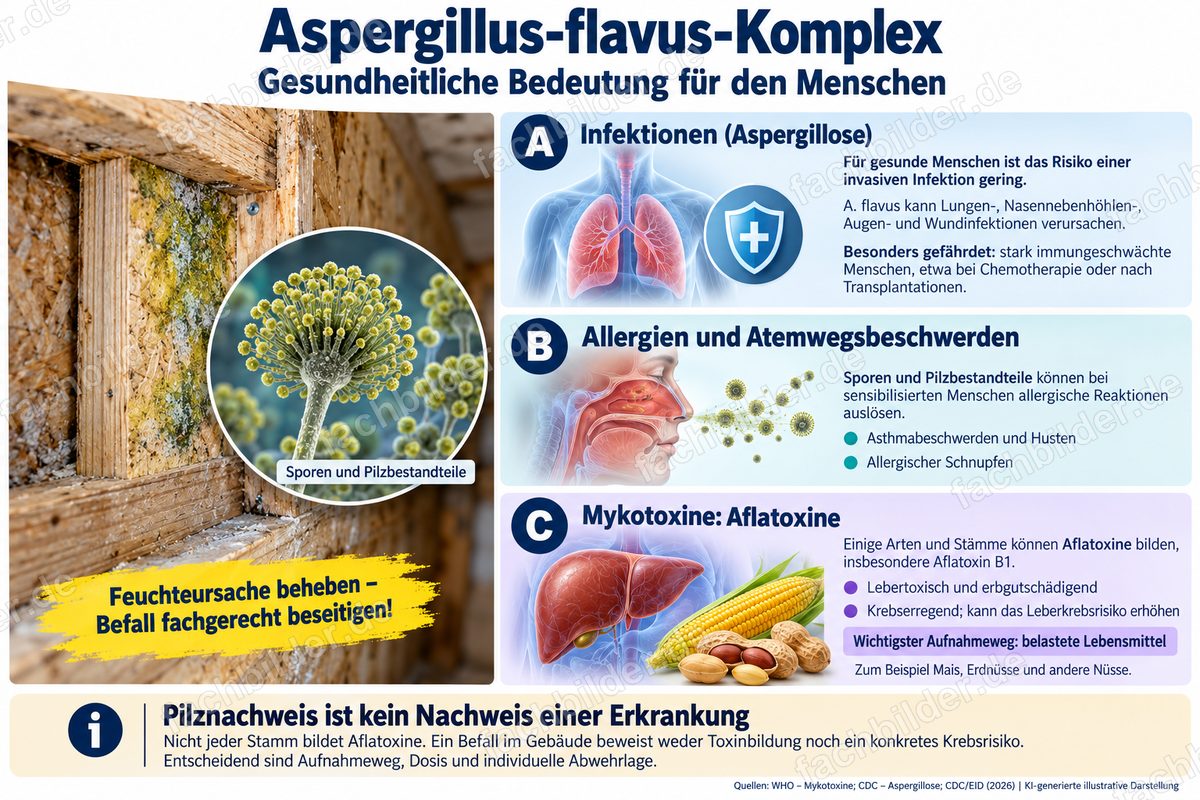 Aspergillus-flavus-Komplex: gesundheitliche Bedeutung