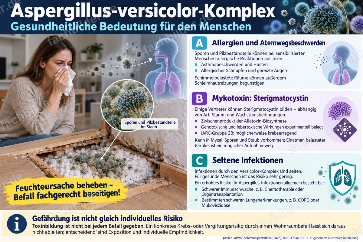 Aspergillus-versicolor-Komplex: gesundheitliche Bedeutung