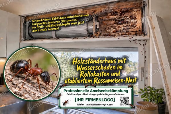 Camponotus ligniperda im Rollokasten