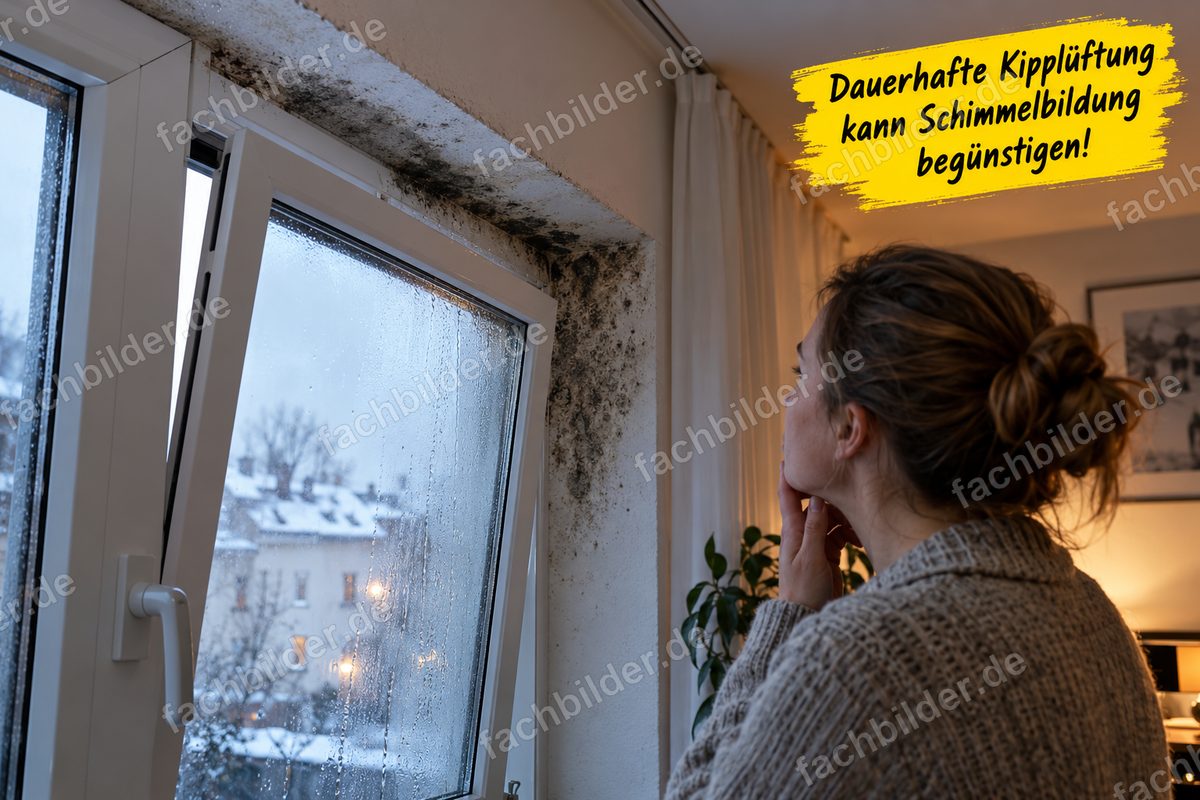 Dauerhafte Kipplüftung kann Schimmelbildung begünstigen