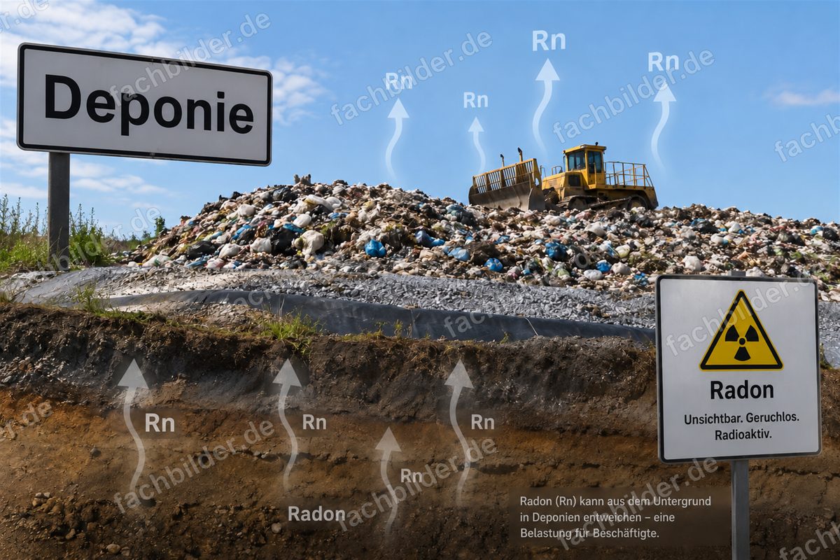 Deponie und Radon: Belastung für Beschäftigte