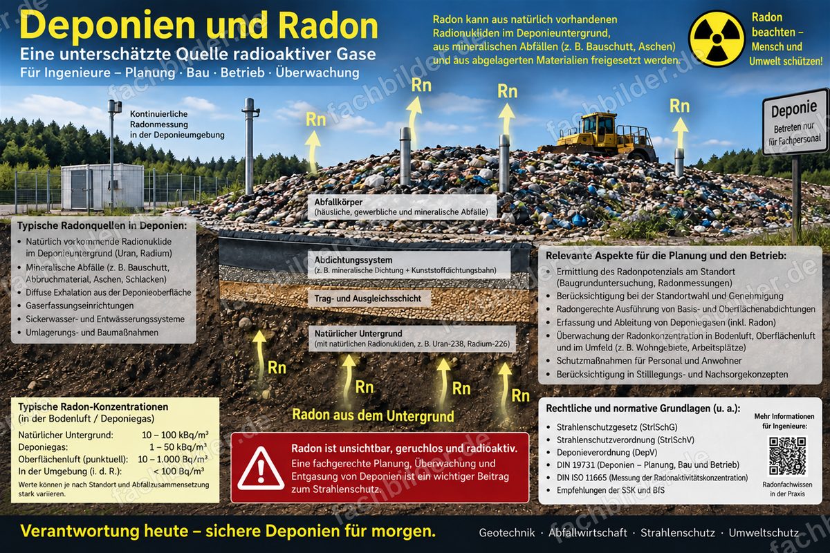 Deponien und Radon: Planung, Bau, Betrieb, Überwachung