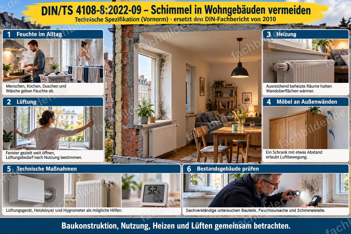 DIN/TS 4108-8: Schimmel in Wohngebäuden vermeiden
