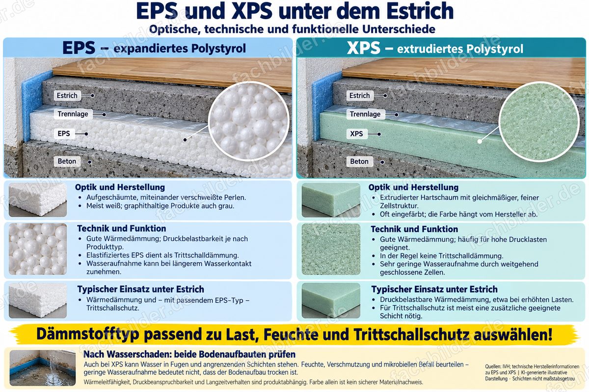 EPS und XPS unter dem Estrich