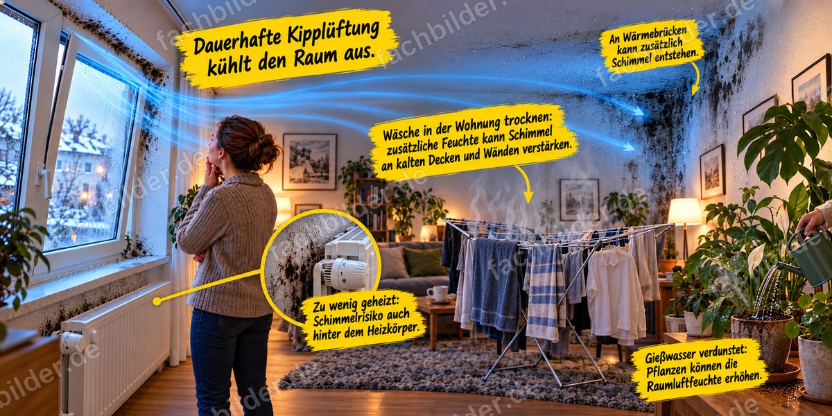 Was man in Wohnungen falsch machen kann, damit Schimmel wächst