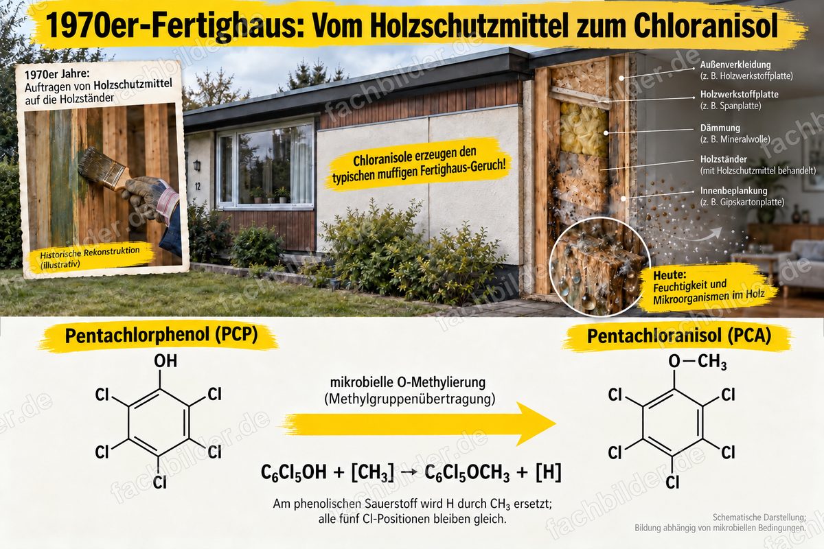 1970er-Fertighaus: vom Holzschutzmittel zum Chloranisol