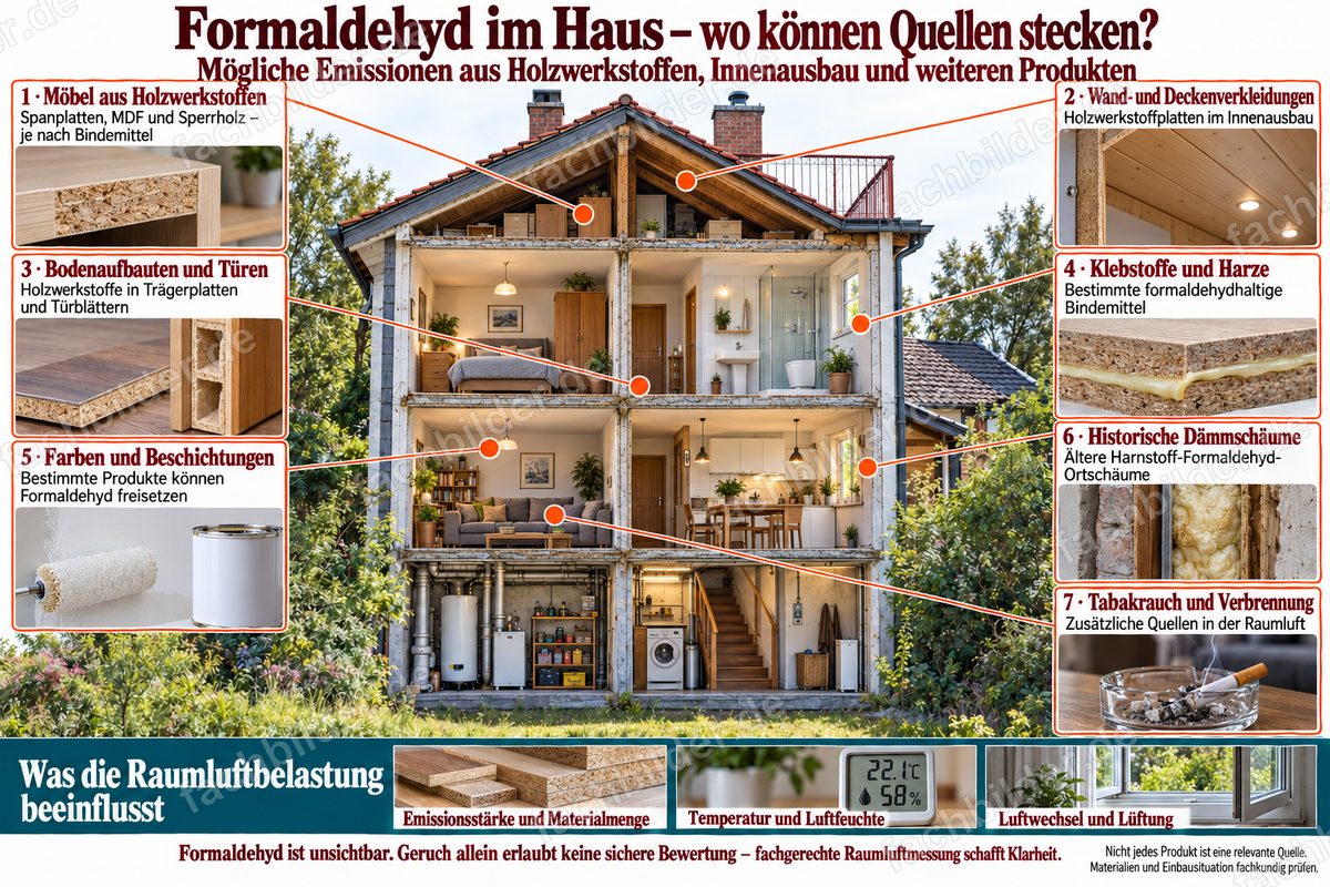 Formaldehyd im Haus: wo können Quellen stecken?