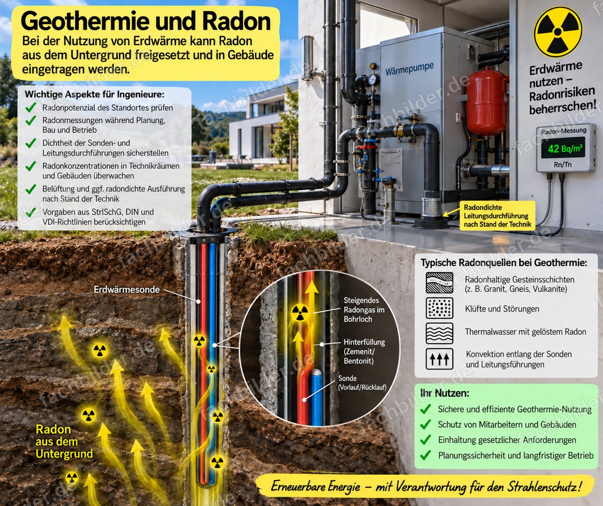 Geothermie und Radon: Erdwärmesonde und Wärmepumpe