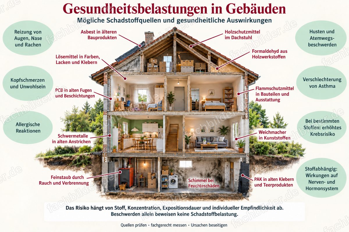 Gesundheitsbelastungen in Gebäuden
