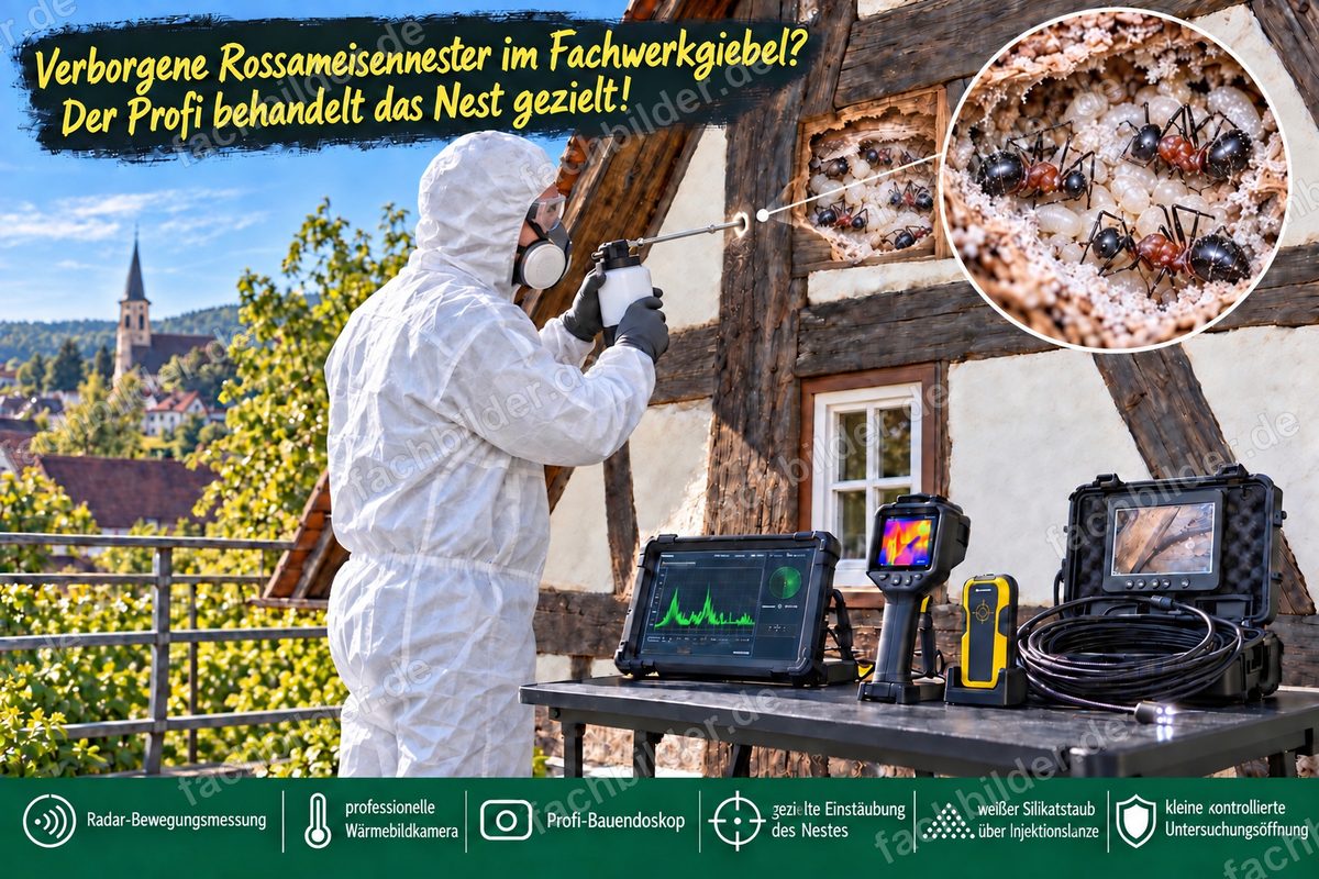 Gezielte Nestsuche und Injektion ins Nest