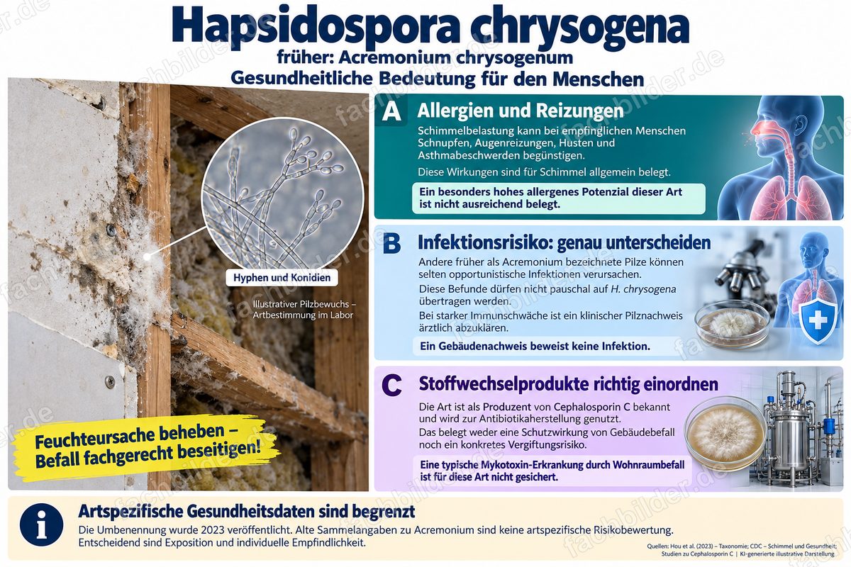 Hapsidospora chrysogena: gesundheitliche Bedeutung