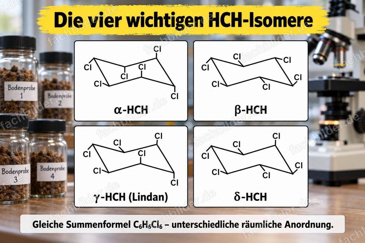 Die 4 wichtigen HCH-Isomere: Bodenproben