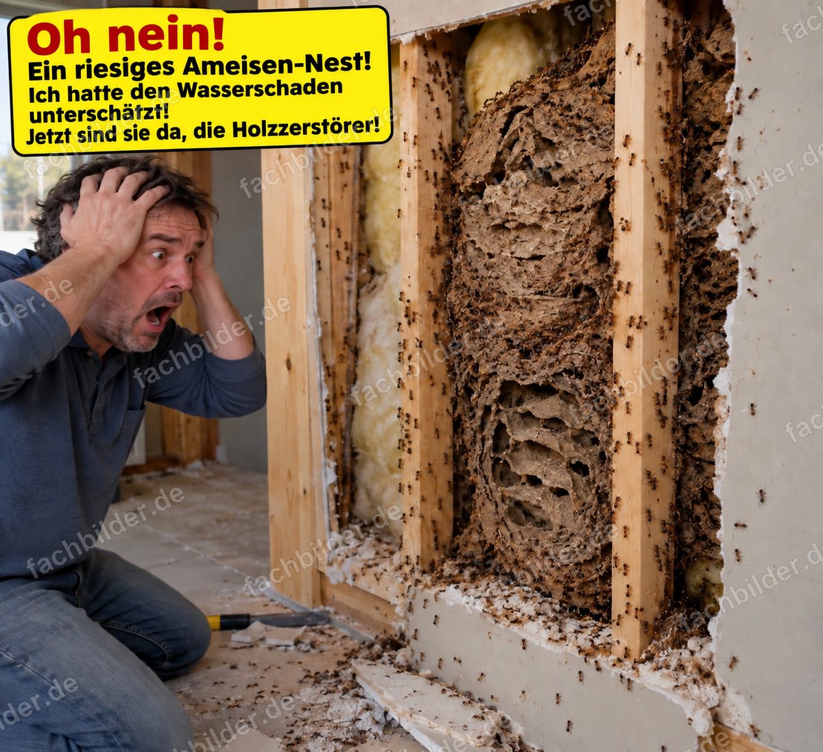 Holzameisen bauen oft riesige Kartonnester