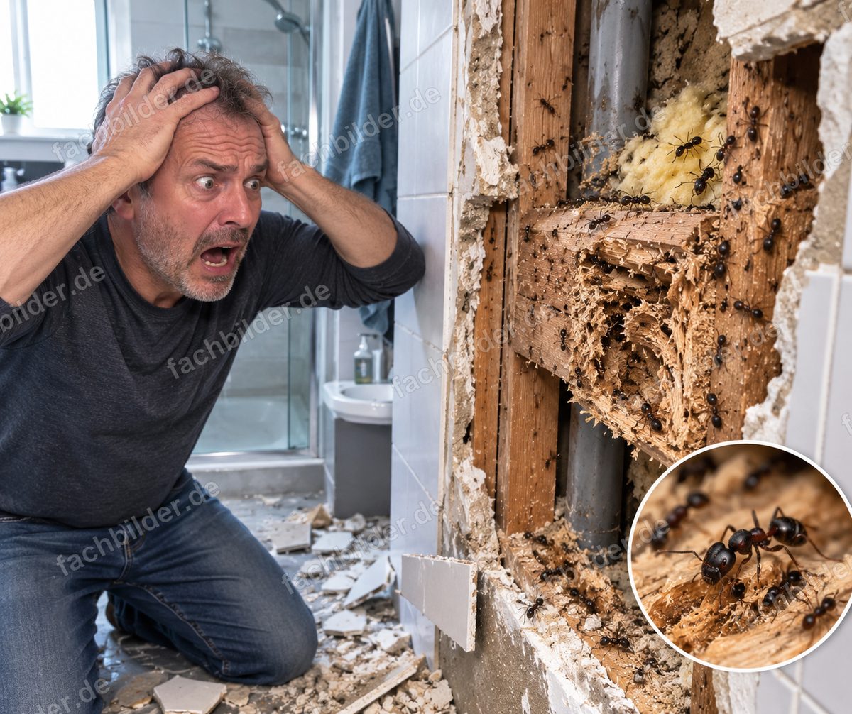 Holzameisen haben ganze Arbeit geleistet
