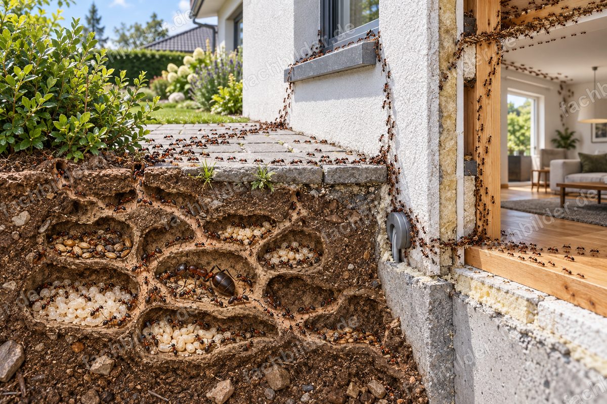 Holzameisen nutzen alle Zugänge zu Ihrem Haus