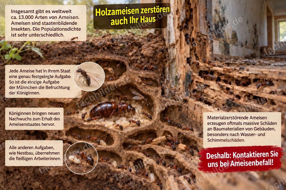 Holzameisen zerstören auch Ihr Haus