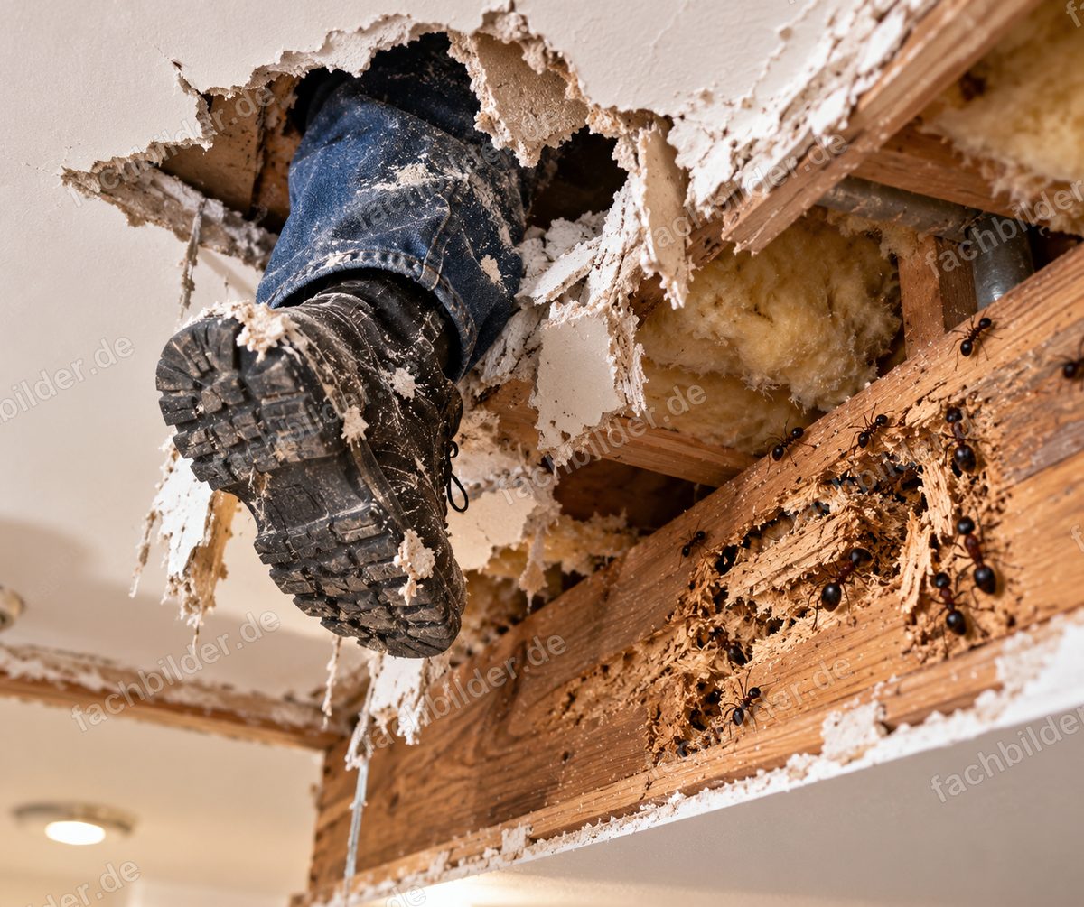 Holzameisenschäden bis zur Durchbruchgefahr