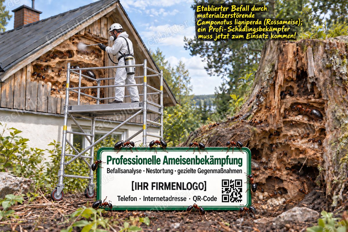 Injektion und Einstäubung: Camponotus ligniperda trocknet aus