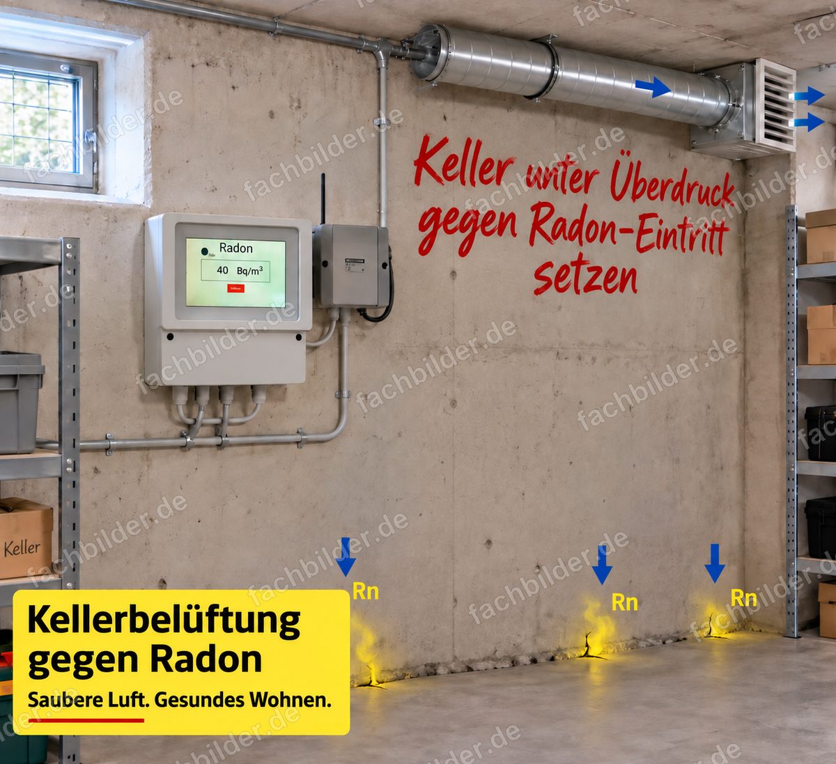 Keller unter Überdruck: Radon strömt nicht mehr ein