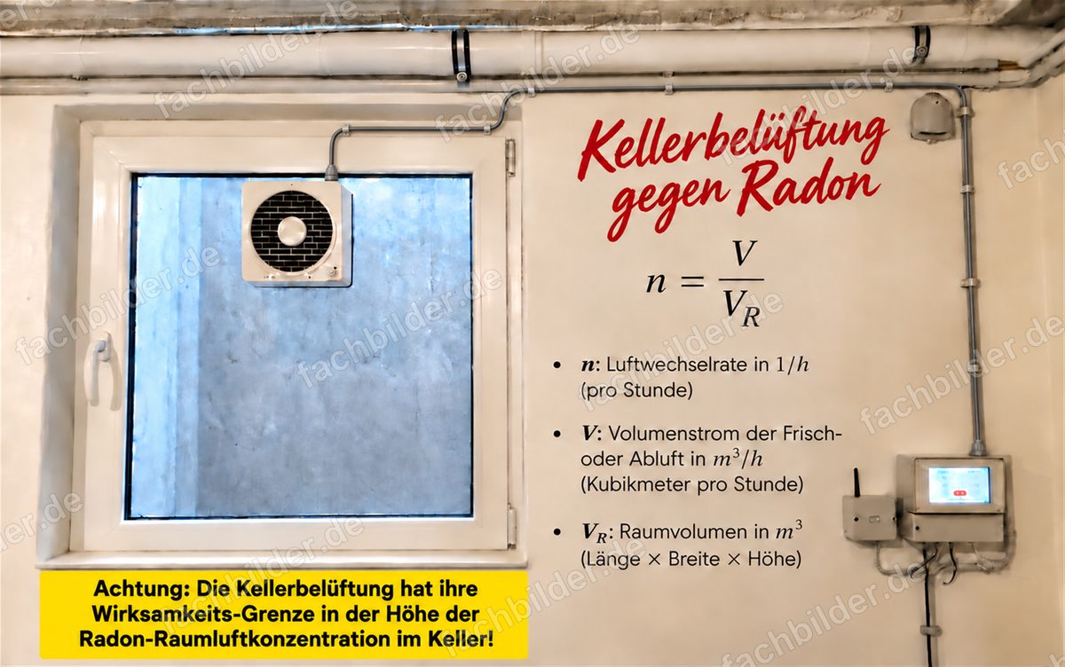 Kellerbelüftung gegen Radon: Luftwechselrate und Wirksamkeitsgrenze