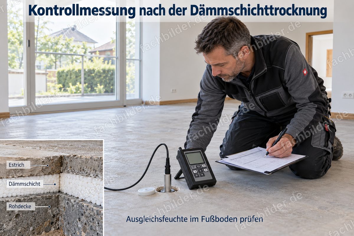 Kontrollmessung nach der Dämmschichttrocknung