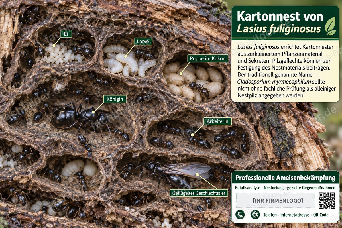 Lasius fuliginosus Kartonnest