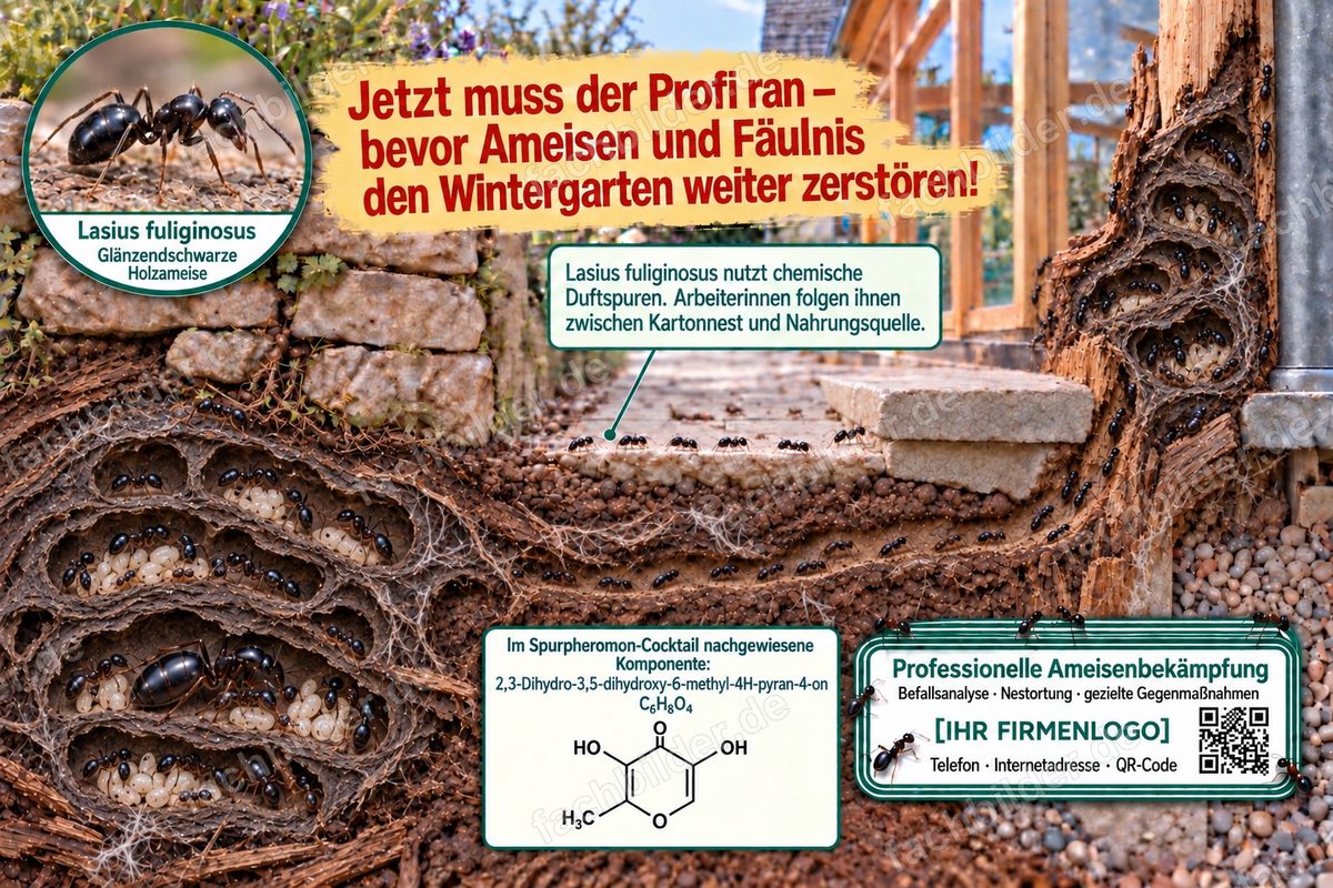 Lasius fuliginosus nutzt Spurpheromone für den Rückweg
