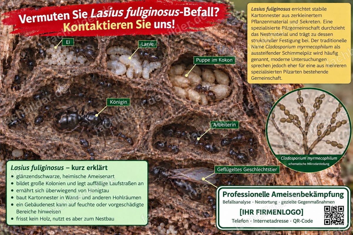 Lasius fuliginosus züchtet Pilze