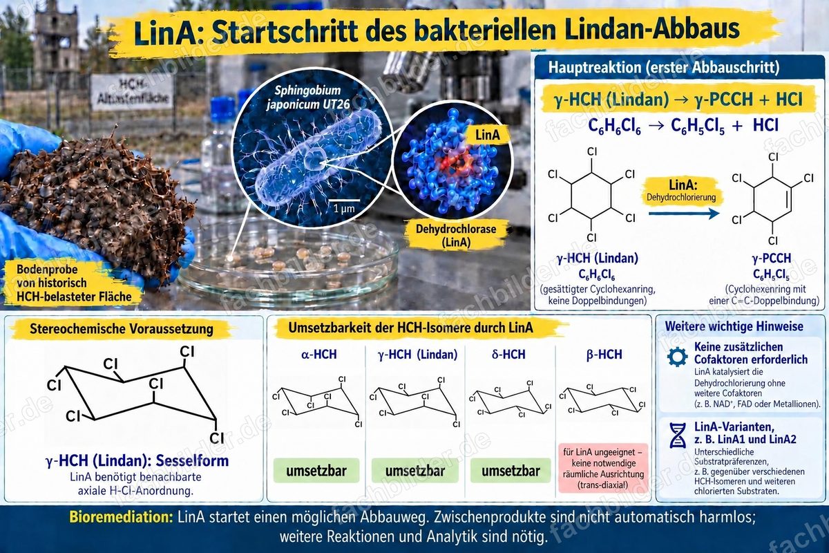 LinA: Startschritt des bakteriellen Lindan-Abbaus