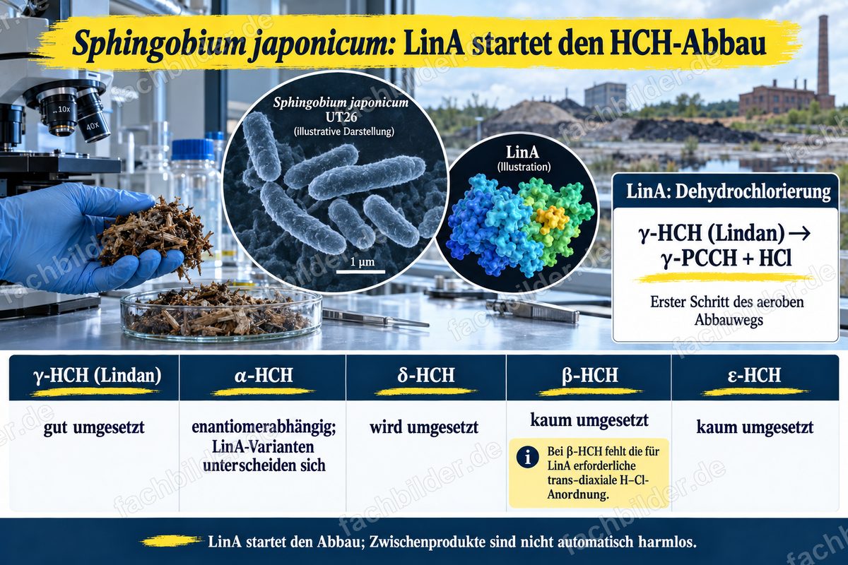 Sphingobium japonicum: LinA startet den HCH-Abbau