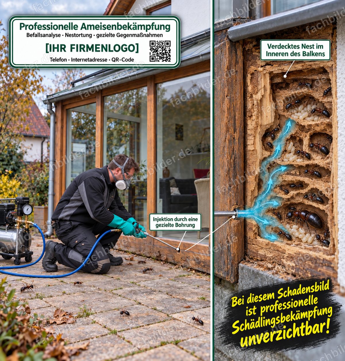Nur der Profi kennt die richtigen Methoden gegen Holzameisen