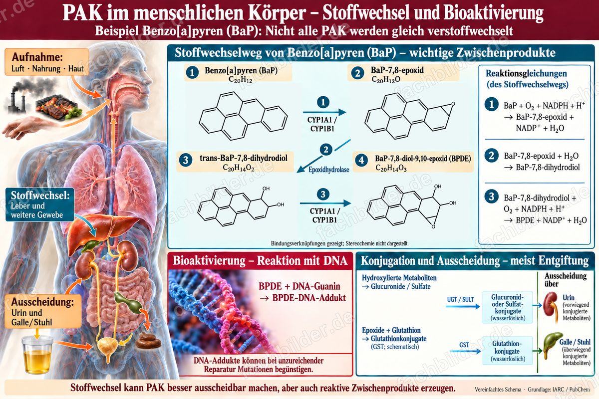 PAK im menschlichen Körper: Stoffwechsel und Bioaktivierung