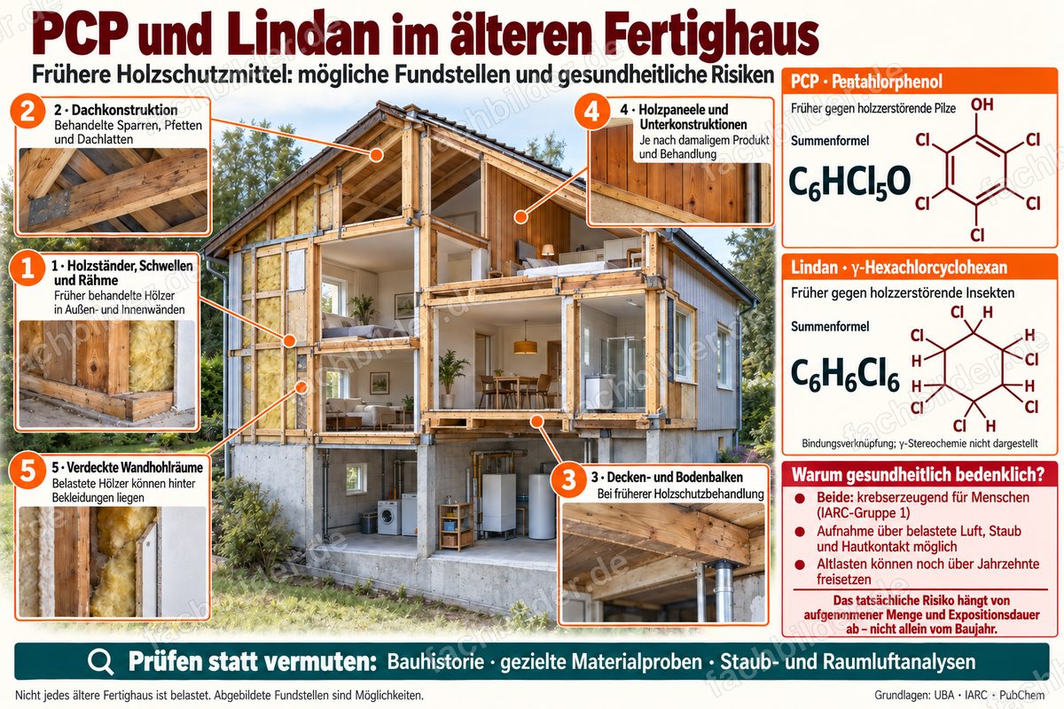 PCP und Lindan im älteren Fertighaus