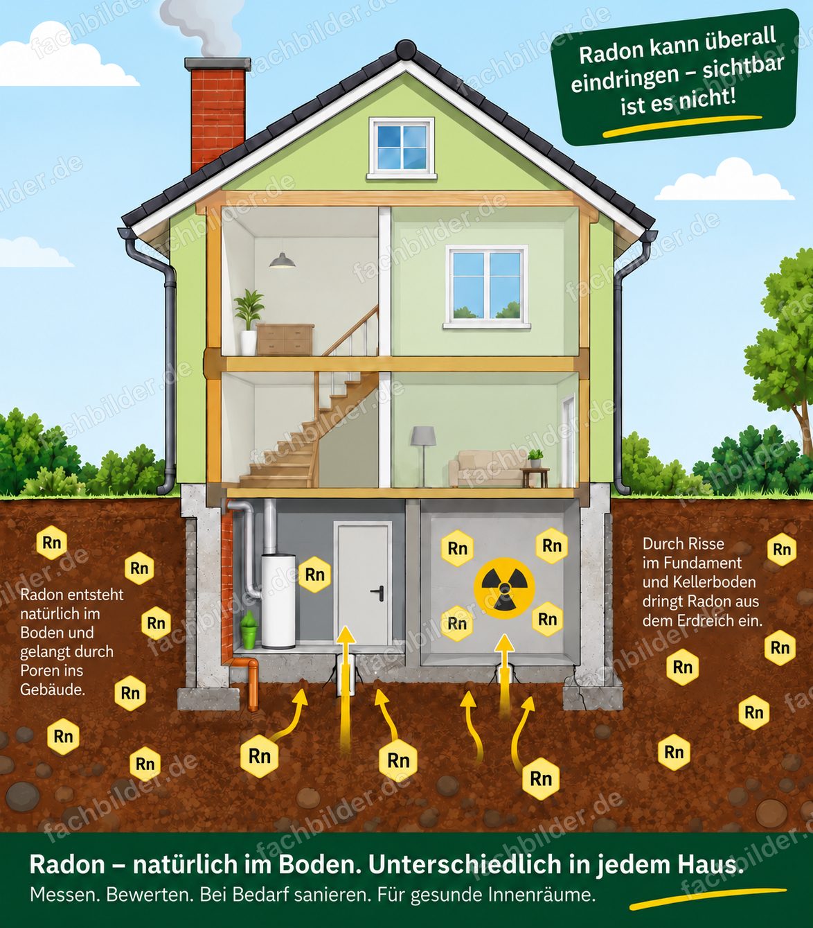 Radon im Haus: so dringt es aus dem Boden ein