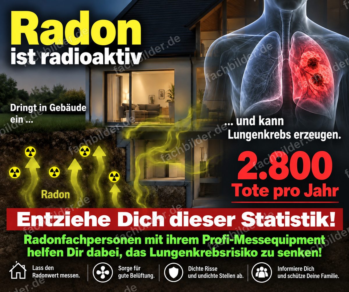 Radon ist radioaktiv: Entziehe Dich dieser Statistik, mit Radonfachpersonen