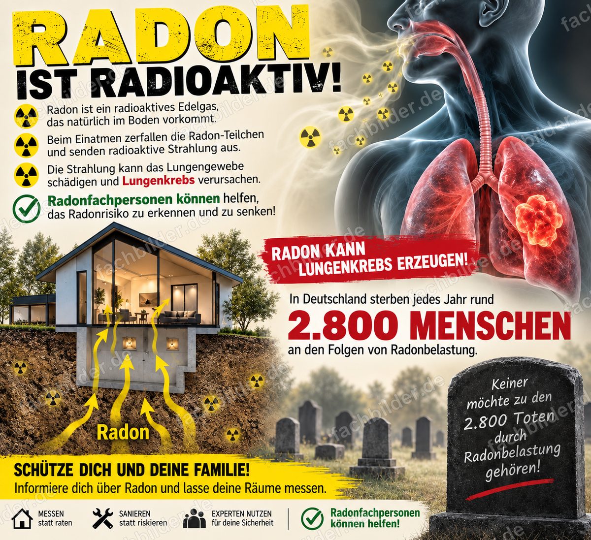 Radon ist radioaktiv: Keiner möchte zu den 2800 Toten gehören (helle Fassung)