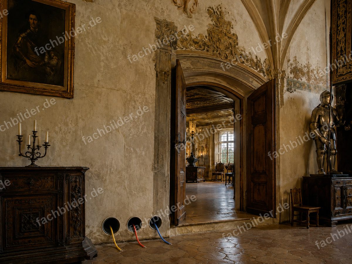 Schloss: Leerrohre hinter dem Sideboard nicht abgedichtet