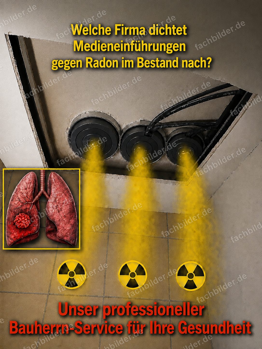 Medieneinführungen gegen Radon nachdichten: Bauherren-Service