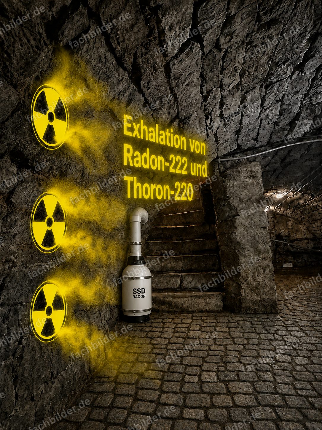SSD-Radonabsaugung und Exhalation aus den Wänden
