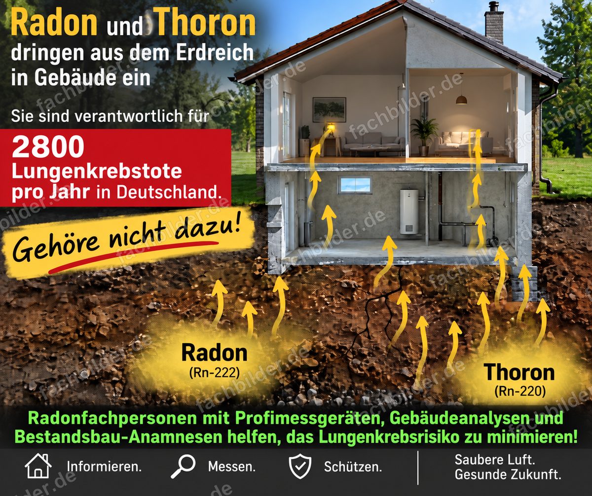 Radon und Thoron dringen aus dem Erdreich ein: Radonfachpersonen helfen
