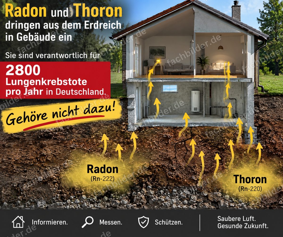 Radon und Thoron dringen aus dem Erdreich ein: Gehöre nicht dazu