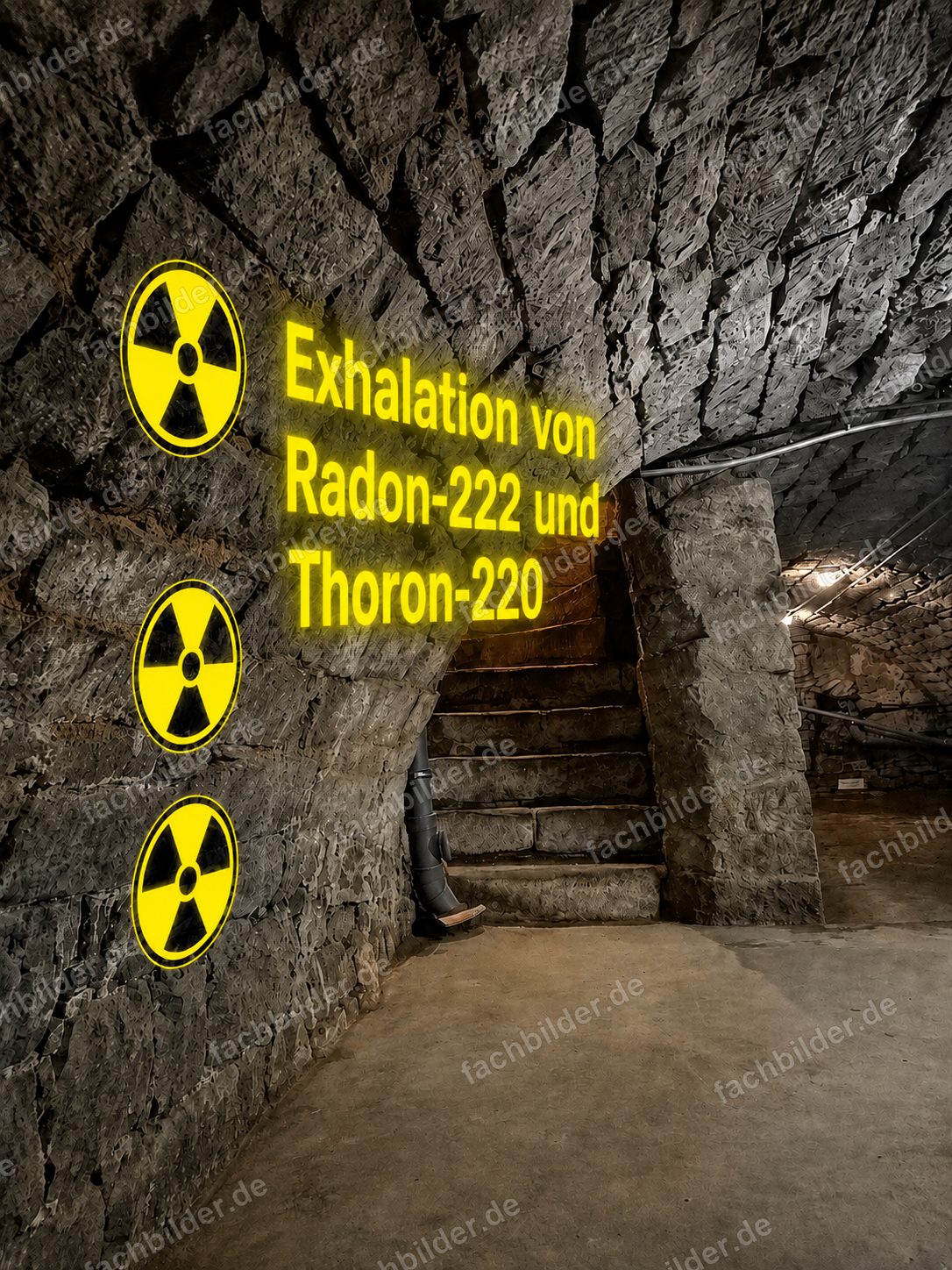 Radon und Thoron exhalieren aus Mauerwerk