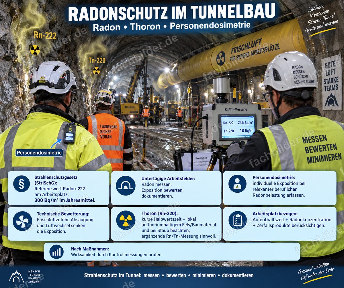 Radonschutz im Tunnelbau: Radon, Thoron, Personendosimetrie