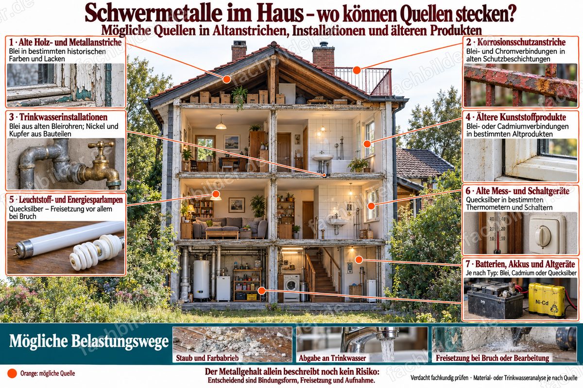 Schwermetalle im Haus: wo können Quellen stecken?