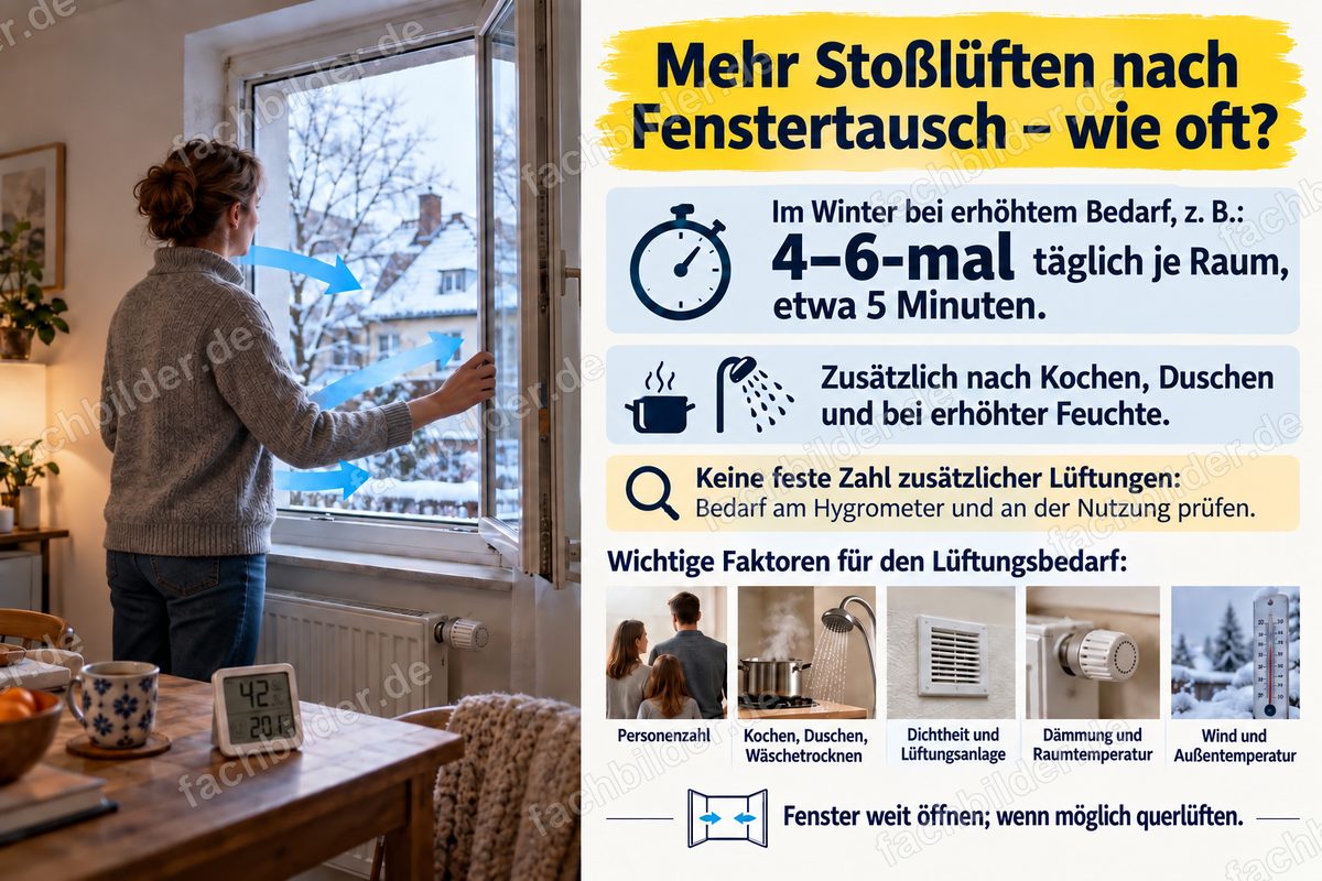 Mehr Stoßlüften nach Fenstertausch: wie oft?
