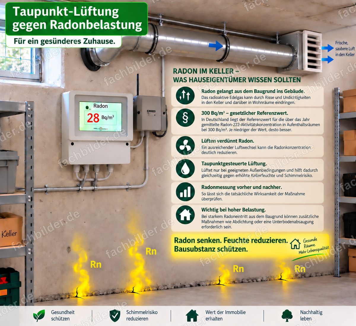 Taupunkt-Lüftung gegen Radonbelastung: was Hauseigentümer wissen sollten