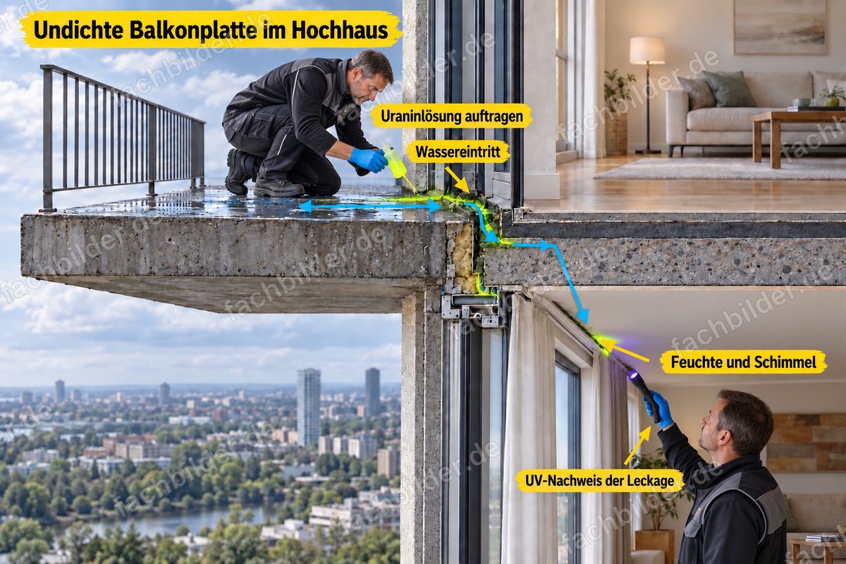 Uranin zur Leckagesuche an der Balkonplatte