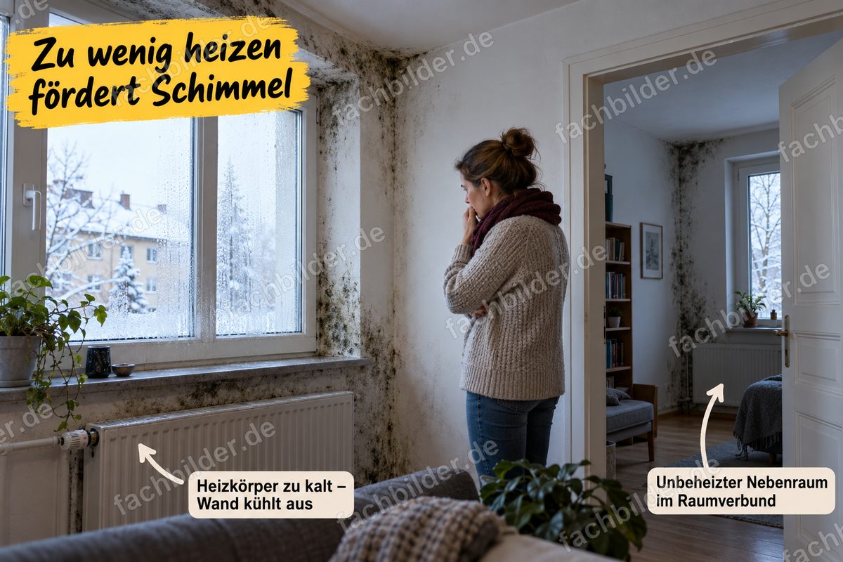 Zu wenig heizen fördert Schimmel